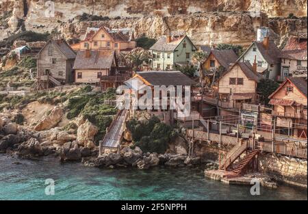 Popeye Village, Mellieħa Malta Foto Stock