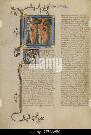 Susanna e gli anziani. Master of Jean de Mandeville (francese, attivo 1350 - 1370) Foto Stock