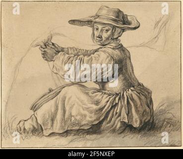 Una Milkmaid. Aelbert Cuyp (olandese, 1620 - 1691) Foto Stock