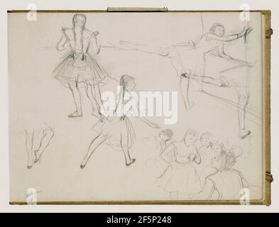 Ballerini di balletto che provano. Edgar Degas (francese, 1834 - 1917) Foto Stock