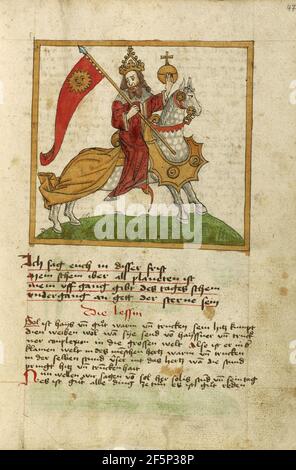 Il Sole rappresentava come un Imperatore a cavallo. Sconosciuto Foto Stock