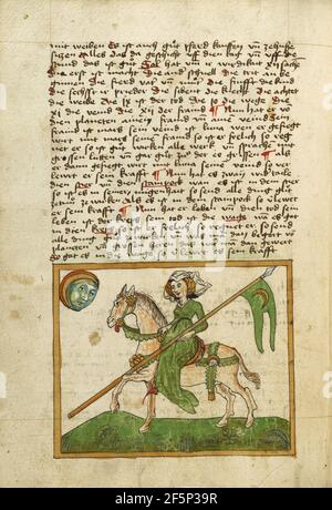 La Luna rappresentava come una Donna a cavallo. Sconosciuto Foto Stock