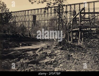 Ponte Trestle a Whiteside. George N. Barnard (americano, 1819 - 1902) Foto Stock