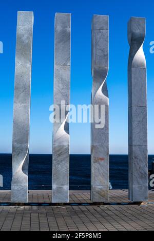 La Barceloneta, Monumento della Catalogna, Barcellona, Catalogna, Spagna. Foto Stock