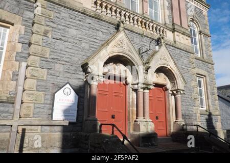 Bethel,Church,exterior,on,Portland Street,ornate,Church doors,in,Aberystwyth,Cardigan Bay,studente,università,costa,città,in,Ceredigon,Mid,West,Wales,Welsh,GB,Great Britain,Britain,British,UK,United Kingdom,Europe, Foto Stock