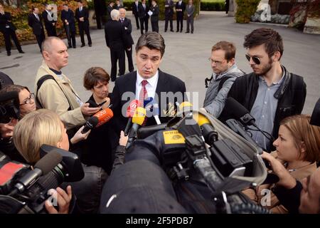 Zoran Milanovic a Zagabria, Croazia Foto Stock