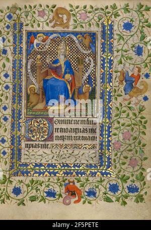 Il Signore si è intronizzato tra gli altari della Nuova e dell'Antica Legge. Seguace del Maestro Boucicaut (francese, attivo circa 1390 - 1430) Foto Stock