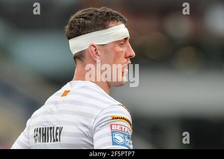 Leeds, Inghilterra - 26 marzo 2021 - UN sanguinoso draghi catalano Matty Whitley durante il Rugby League Betfred Super League Round 1 Catalan Dragons vs Hull Kingston Rovers allo Stadio Emerald Headingley, Leeds, Regno Unito Dean Williams/Alamy Live News Foto Stock