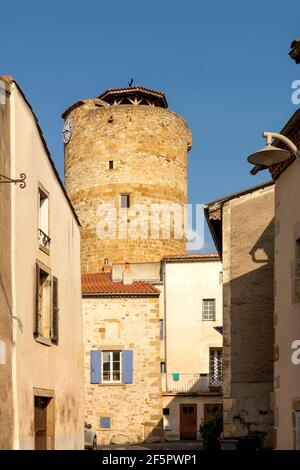 La Sauvetat, mastio del fort, Puy de Dome, Auvergne, Francia Foto Stock