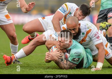 Leeds, Inghilterra - 26 marzo 2021 - durante il Rugby League Betfred Super League Round 1 Catalan Dragons vs Hull Kingston Rover allo Emerald Headingley Stadium, Leeds, UK Dean Williams/Alamy Live News Foto Stock