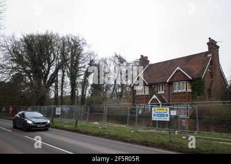 Wendover, Regno Unito. 18th marzo 2021. Road Barn Farm è raffigurato prima della sua demolizione per il collegamento ferroviario ad alta velocità HS2. Credit: Mark Kerrison/Alamy Live News Foto Stock