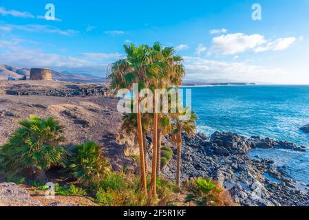 Castello di El Toston nel villaggio di El Cotillo a Fuerteventura, isole Canarie, Spagna. Foto Stock