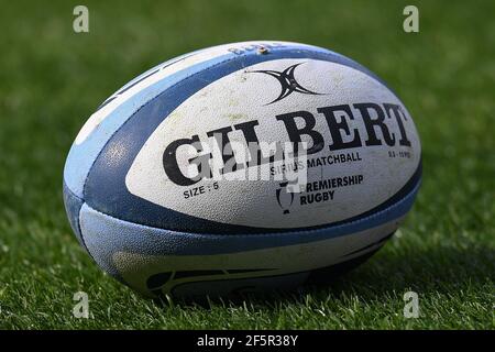 Bristol, Regno Unito. 27 Marzo 2021. Gilbert Gallagher Premiership palla a Bristol, Regno Unito il 27/03/2021. (Foto di Mike Jones/News Images/Sipa USA) Credit: Sipa USA/Alamy Live News Foto Stock