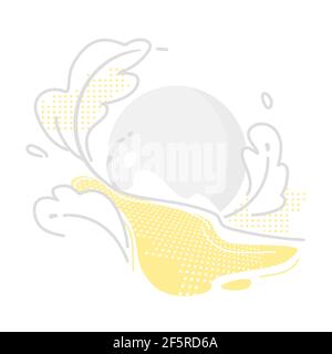 Astratto giallo grigio fluido forma sfondo. Sfondo dal design eco-tessuto. Pianta stile artistico minimo. Elemento grafico moderno isolato su bianco. Cerchio Illustrazione Vettoriale