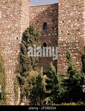 ALCAZABA DE MALAGA - FORTIFICAZIONE PALACIEGA DE EPOCA MUSULMANA - SIGLO XI. Località: ALCAZABA. Malaga. SPAGNA. Foto Stock