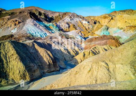 Una tavolozza di color rocce nel Parco Nazionale della Valle della Morte Foto Stock