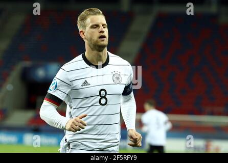 27 marzo 2021, Ungheria, Székesfehérvár: Calcio, U-21 uomini: Campionato europeo, Germania - Paesi Bassi, turno preliminare, Gruppo A, giorno 2 al Sostoi Stadion. La Germania Arne Maier. Foto: Csaba Domotor/dpa Foto Stock