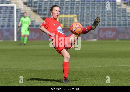 Anderslecht, Belgio. 27 Marzo 2021. Selina Gijsbrechts (11) di Woluwe ha raffigurato durante una partita di calcio femminile tra RSC Anderlecht Dames e White Star Woluwe il 18° e l'ultimo incontro prima dei play off della stagione 2020 - 2021 della Super League delle donne belghe, sabato 27 marzo 2021 a Bruxelles, Belgio . PHOTO SPORTPIX.BE | SPP | DIRK VUYLSTEKE Credit: SPP Sport Press Photo. /Alamy Live News Foto Stock