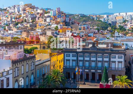 Vista aerea di Plaza de Santa Ana a Las Palmas de Gran Canaria, isole Canarie, Spagna. Foto Stock