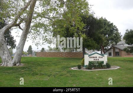 Burbank, California, USA 25 marzo 2021 UNA visione generale dell'atmosfera del padre del regista Tim Burton Bill Burton Field a George Izay Park il 25 marzo 2021 a Burbank, California, USA. Foto di Barry King/Alamy Stock foto Foto Stock