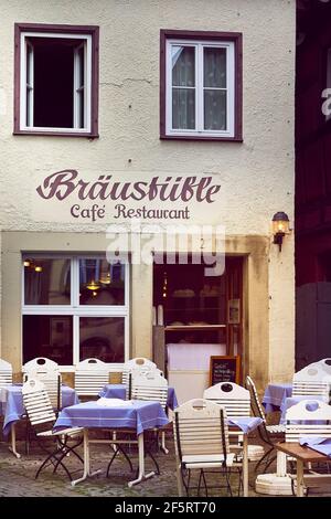 Ristorante Bräustüble, Altstadt, Rothenburg ob der Tauber, Franconia media, Franconia, Baviera, Germania Foto Stock