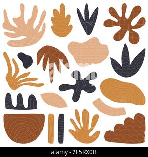 Grande set di diverse forme colorate disegnate a mano Illustrazione Vettoriale