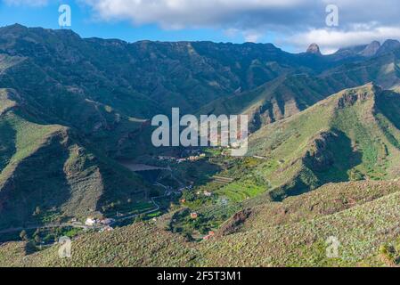 Vista aerea di la Gomera dal punto panoramico Mirador de Manaderos, Isole Canarie, Spagna. Foto Stock