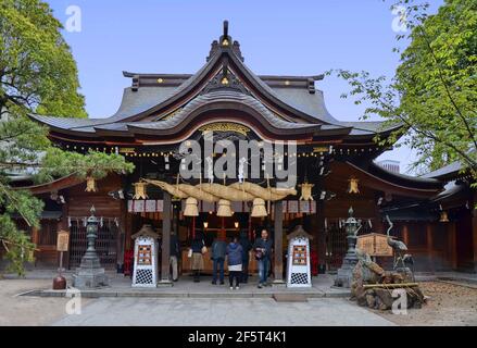 Santuario di Kushida, città di Fukuoka, Giappone. Foto Stock