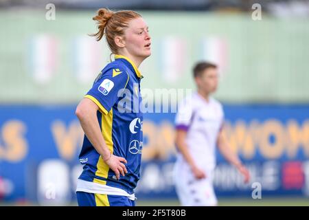 Verona, Italia. 27 Marzo 2021. Laura Perin (Hellas Verona Donne) ritratto durante Hellas Verona Donne contro ACF Fiorentina femminile, calcio italiano Serie A Femminile a Verona, Italy, March 27 2021 Credit: Independent Photo Agency/Alamy Live News Foto Stock