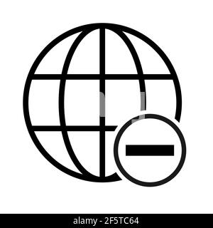 SIMBOLO DEL sito WEB WWW World Wide, icona della mappa Internet, indirizzo del sito web globo, segno di contorno piatto . Illustrazione Vettoriale