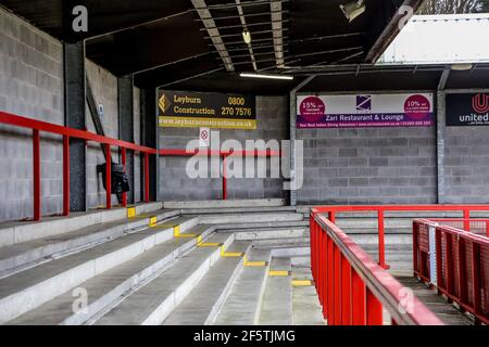 Crawley, Regno Unito. 01 dicembre 2019. Stand vuoto prima del Barclays fa Womens Super League gioco tra Brighton & Hove Albion ed Everton al People's Pension Stadium di Crawley. Credit: SPP Sport Press Photo. /Alamy Live News Foto Stock