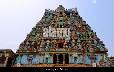 Il Tempio di Tiruchirappalli-Jambukeswara è uno dei Panchabhootas (che significa i 5 elementi naturali) e rappresenta l'acqua. Foto Stock