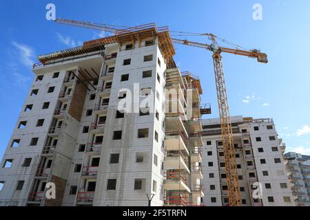 Costruzione di un nuovo complesso residenziale. Nuova casa. Foto Stock