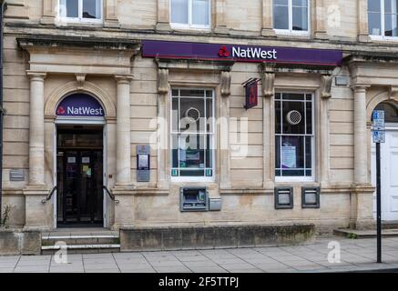 Una filiale di NatWest Bank a Trowbridge, Wiltshire, Inghilterra, Regno Unito Foto Stock