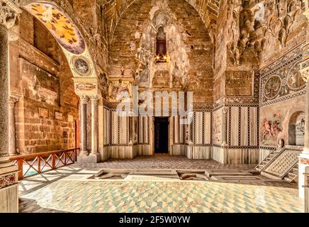 Italia, Sicilia, Palermo, la Zisa, Sala Fontana Foto Stock