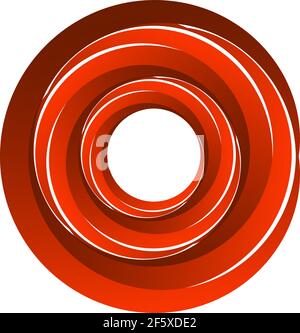 Cerchio ciclico, elica, elemento a spirale. Forma concentrica con effetto di rotazione, centrifuga e girazione. Illustrazione dei vettori di torsione, turbolenza e turbolenza – S Illustrazione Vettoriale