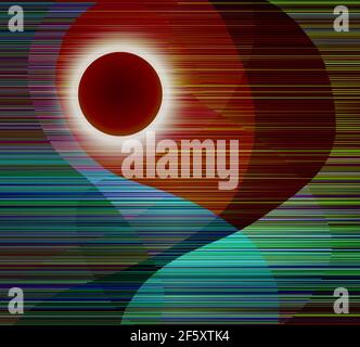 Tramonto astratto o alba. Rendering 3D Foto Stock