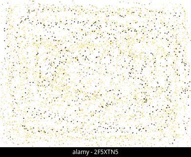 Scintille dorate e puntini, sfondo oro glitter, astratto. Illustrazione vettoriale. Illustrazione Vettoriale