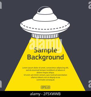 Luce UFO con testo campione Illustrazione Vettoriale
