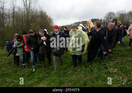 Kalwaria Zebrzydowska, Polonia - 13 aprile 2017: Il mistero della Passione a Kalwaria Zebrzydowska, Polonia meridionale. Foto Stock