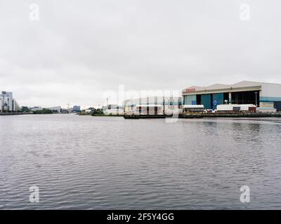 BAE Systems Surface Ships a Govan, Glasgow, che sono attualmente appaltati per costruire e mantenere la capacità navale del Regno Unito nel lungo termine. Foto Stock