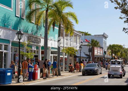 Duval St a Key West Florida USA Foto Stock