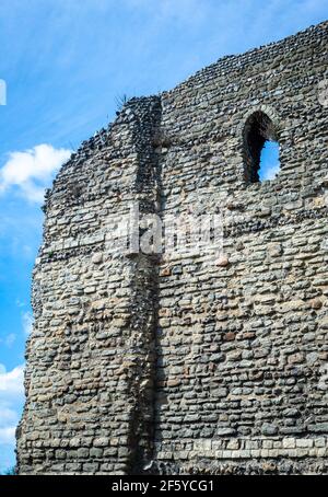 Rovine del castello di Canterbury, castello normanno del Medioevo, a Canterbury, Kent, Inghilterra, Regno Unito. Foto Stock