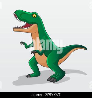 T verde arrabbiato - personaggio dei Dinosauri Rex Illustrazione Vettoriale