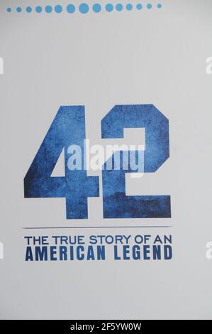 In anteprima 42 The True Story of an American Legend' Si è tenuto al Chinese Theatre Los Angeles 04,09,2013 Foto Stock