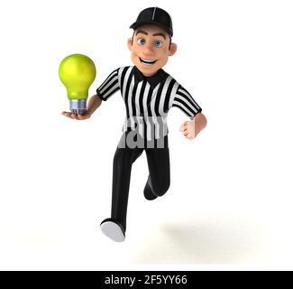 Divertente illustrazione 3D di un arbitro americano Foto Stock