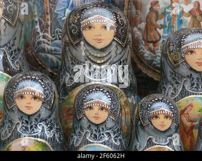 gruppo di bambole matryoshka a san pietroburgo russia Foto Stock