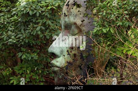 La scultura di Simon Gudgeon Leaf Spirit è vista in Kew Gardens, a Londra, Gran Bretagna 25 febbraio 2021. Foto Stock