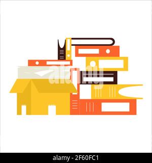 Office paperwork pile Illustrazione Vettoriale