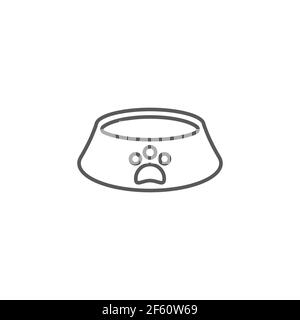 Ciotola per alimenti per animali domestici per icona di gatto o cane isolata su sfondo bianco. Stampa della zampa del cane o del gatto. Imposta icone pulsanti quadrati colorati. Illustrazione vettoriale Illustrazione Vettoriale